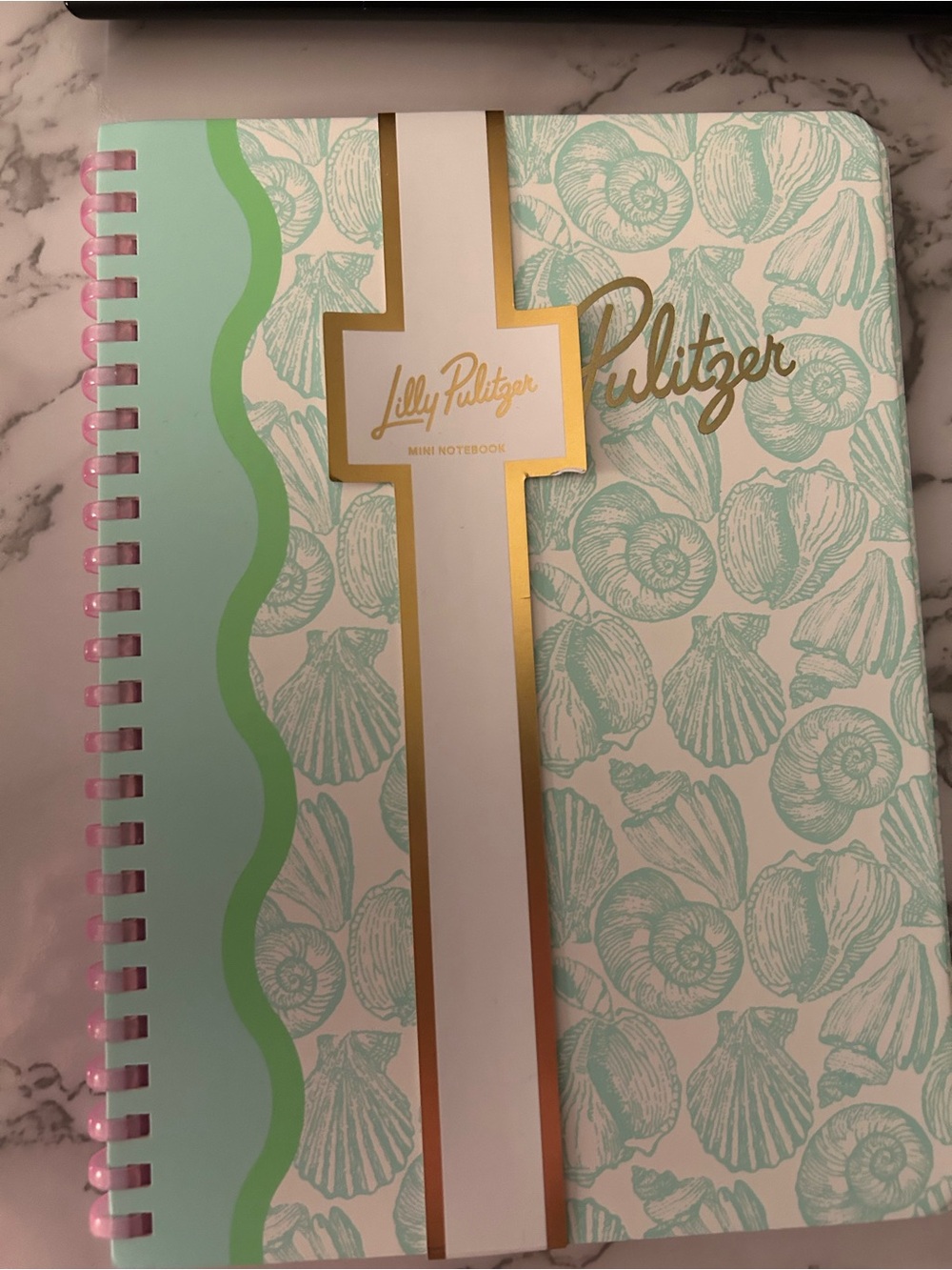 Lilly Pulitzer Seashell Spiral Mini Notebook Capri Blue Shelden